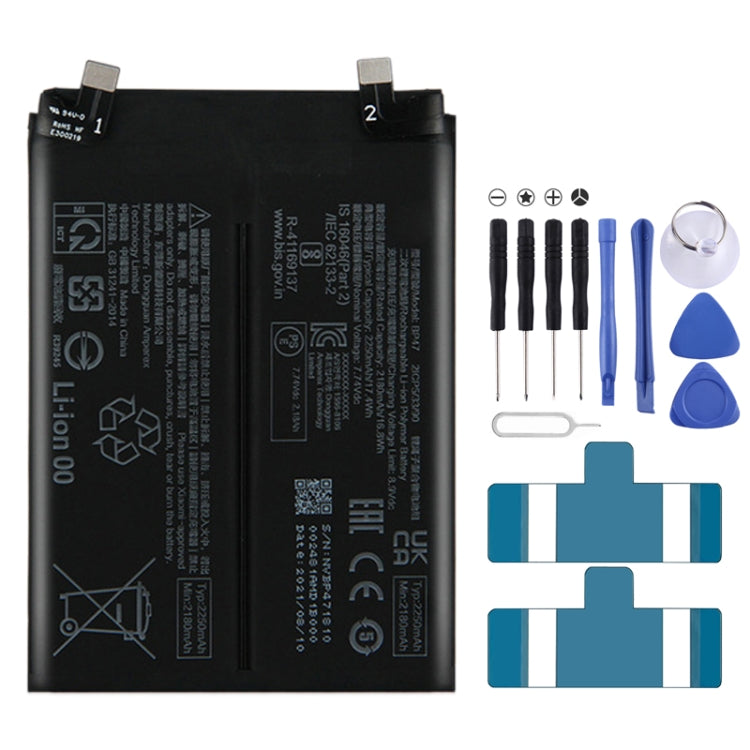 BN53 4820 mAh Li-Polymer Battery Replacement For Xiaomi Redmi Note 9 Pro 5G, BM37, BN51, BM52, BM4M, BM4Q, BN56, BM55, BN53, BN62, BM54, BM4X, BM4Y, BM57, BN59, BP42, 38, BP44, BM5A, BP47, BN66, BM58, BP43, BN57, BS01FA