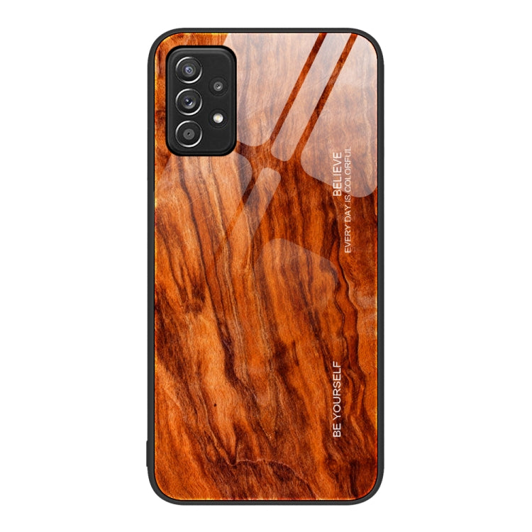 Wood Grain Glass Protective Phone Case, For Samsung Galaxy A12 5G, For Samsung Galaxy A52, For Samsung Galaxy A53, For Samsung Galaxy M32
