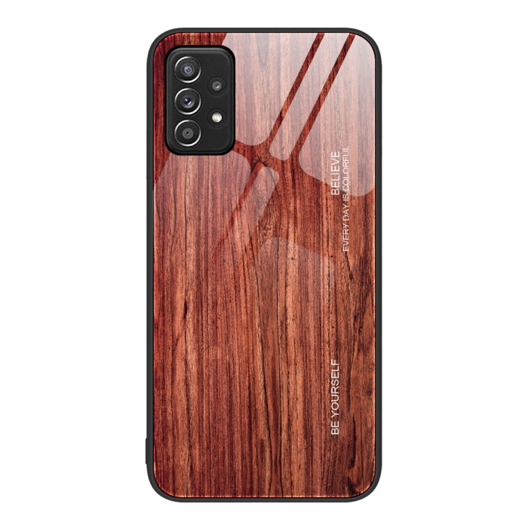 Wood Grain Glass Protective Phone Case, For Samsung Galaxy A12 5G, For Samsung Galaxy A52, For Samsung Galaxy A53, For Samsung Galaxy M32