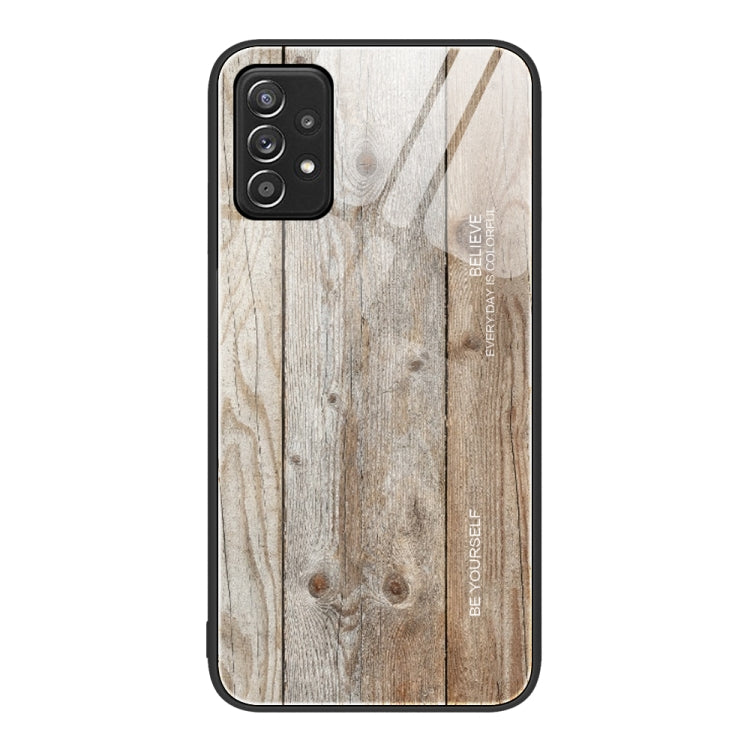 Wood Grain Glass Protective Phone Case, For Samsung Galaxy A12 5G, For Samsung Galaxy A52, For Samsung Galaxy A53, For Samsung Galaxy M32
