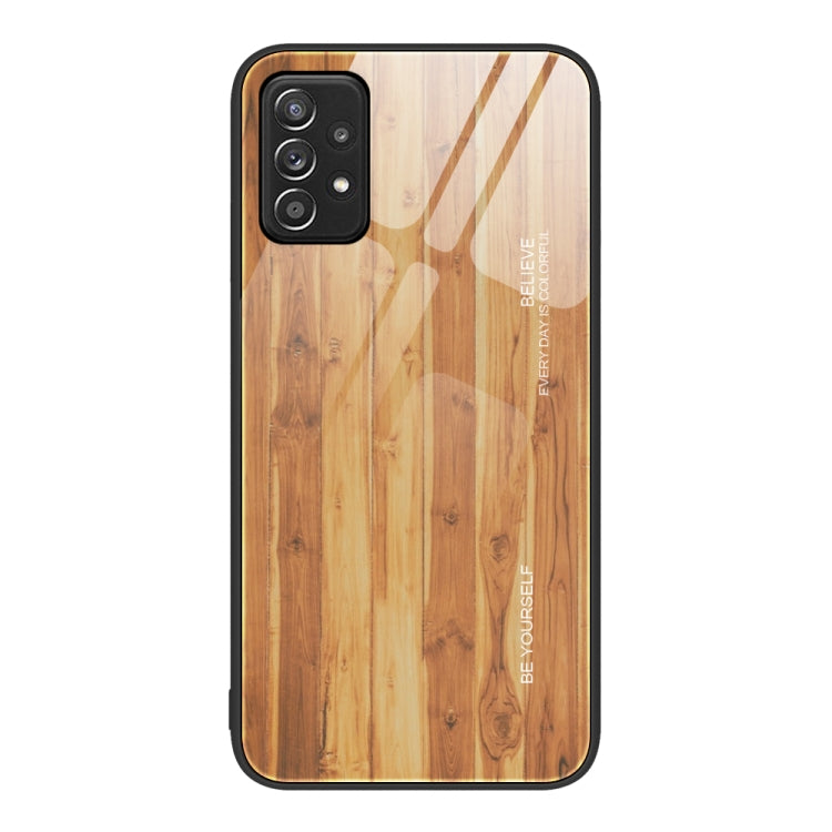 Wood Grain Glass Protective Phone Case, For Samsung Galaxy A12 5G, For Samsung Galaxy A52, For Samsung Galaxy A53, For Samsung Galaxy M32