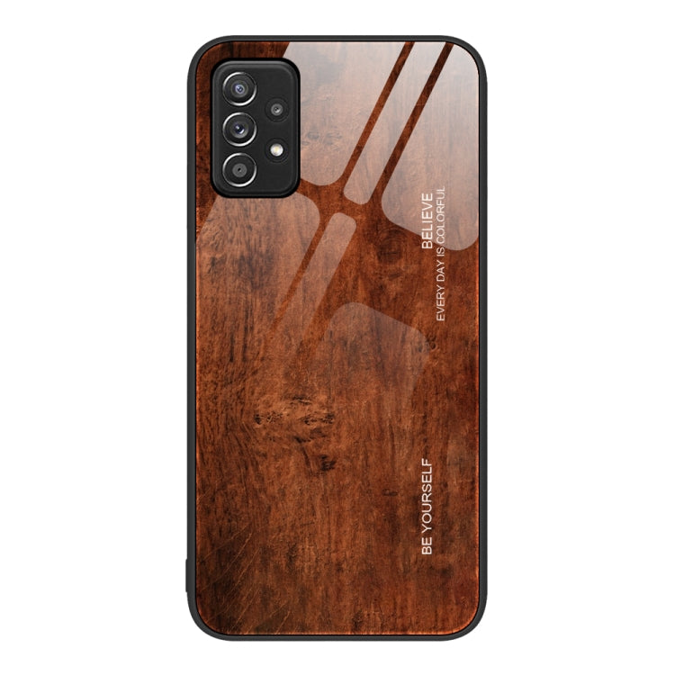 Wood Grain Glass Protective Phone Case, For Samsung Galaxy A12 5G, For Samsung Galaxy A52, For Samsung Galaxy A53, For Samsung Galaxy M32