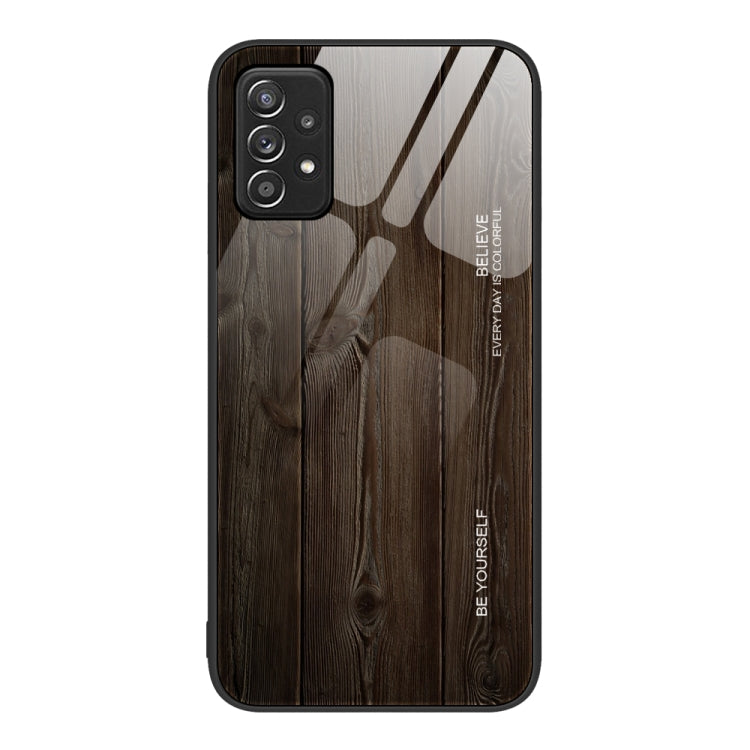 Wood Grain Glass Protective Phone Case, For Samsung Galaxy A12 5G, For Samsung Galaxy A52, For Samsung Galaxy A53, For Samsung Galaxy M32