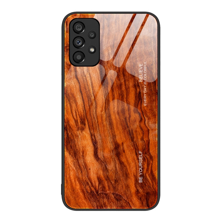Wood Grain Glass Protective Phone Case, For Samsung Galaxy A12 5G, For Samsung Galaxy A52, For Samsung Galaxy A53, For Samsung Galaxy M32