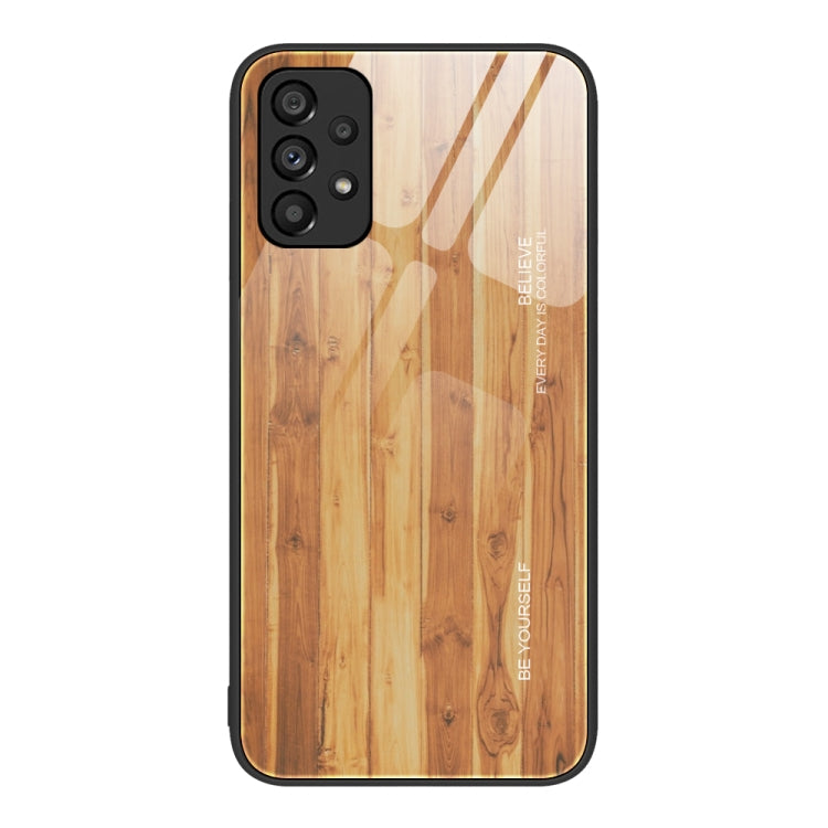 Wood Grain Glass Protective Phone Case, For Samsung Galaxy A12 5G, For Samsung Galaxy A52, For Samsung Galaxy A53, For Samsung Galaxy M32