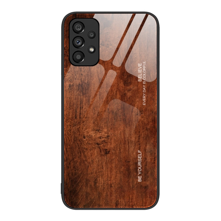 Wood Grain Glass Protective Phone Case, For Samsung Galaxy A12 5G, For Samsung Galaxy A52, For Samsung Galaxy A53, For Samsung Galaxy M32