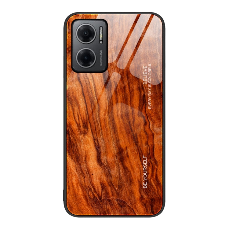 Wood Grain Glass Protective Case, For Xiaomi Redmi Note 10 Pro 4G, For Xiaomi Redmi Note 11 5G/Poco M4 Pro, For Xiaomi Redmi Note 11E, For Xiaomi Redmi Note 11T Pro