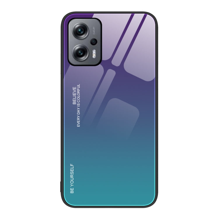 Gradient Color Glass Case, For Xiaomi Redmi Note 11E, For Xiaomi Redmi Note 11T Pro, For Xiaomi Poco X4 Pro 5G