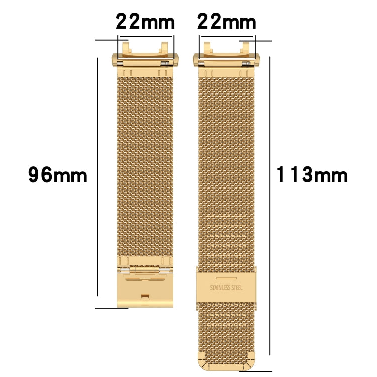 For Huami Amazfit T-Rex 2 Snap-fit Stainless Steel Mesh Watch Band