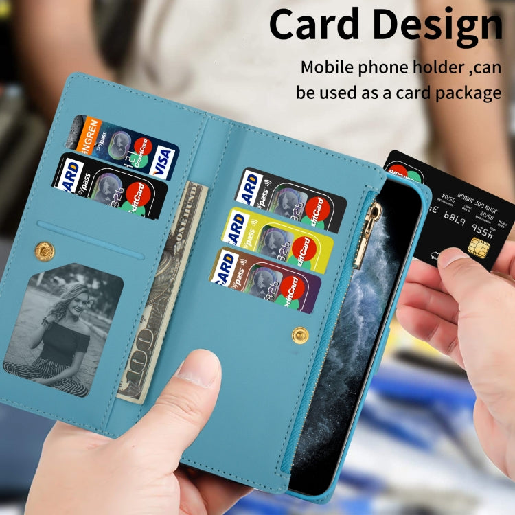 Multi-card Slots Laser Carving Glitter Zipper Leather Case, For iPhone 14, For iPhone 14 Max, For iPhone 14 Pro, For iPhone 14 Pro Max