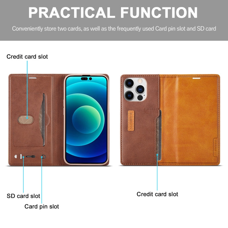 LC.IMEEKE LC-001 Color Matching Frosted Leather Phone Case, For iPhone 14 Pro Max