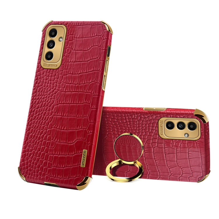 6D Electroplating Crocodile Texture Phone Case With Holder, For Samsung Galaxy A13 5G, For Samsung Galaxy A23 5G, For Samsung Galaxy A53, For Samsung Galaxy M52 5G