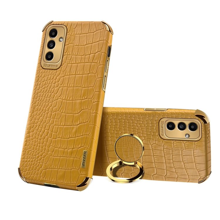 6D Electroplating Crocodile Texture Phone Case With Holder, For Samsung Galaxy A13 5G, For Samsung Galaxy A23 5G, For Samsung Galaxy A53, For Samsung Galaxy M52 5G
