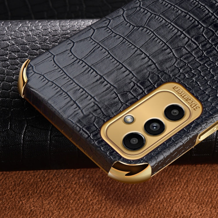 6D Electroplating Crocodile Texture Phone Case With Holder, For Samsung Galaxy A13 5G, For Samsung Galaxy A23 5G, For Samsung Galaxy A53, For Samsung Galaxy M52 5G