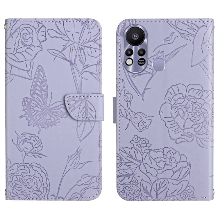 HT03 Skin Feel Butterfly Embossed Flip Leather Phone Case, For Infinix Hot 11s, For Infinix Hot 12, For Infinix Hot 12 Play, For Infinix Hot 12i