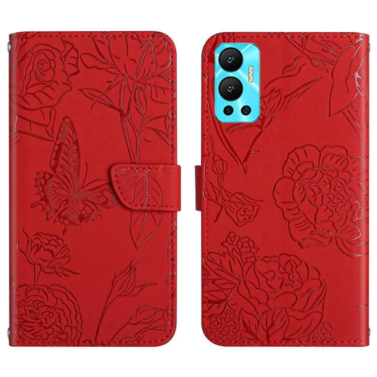 HT03 Skin Feel Butterfly Embossed Flip Leather Phone Case, For Infinix Hot 11s, For Infinix Hot 12, For Infinix Hot 12 Play, For Infinix Hot 12i