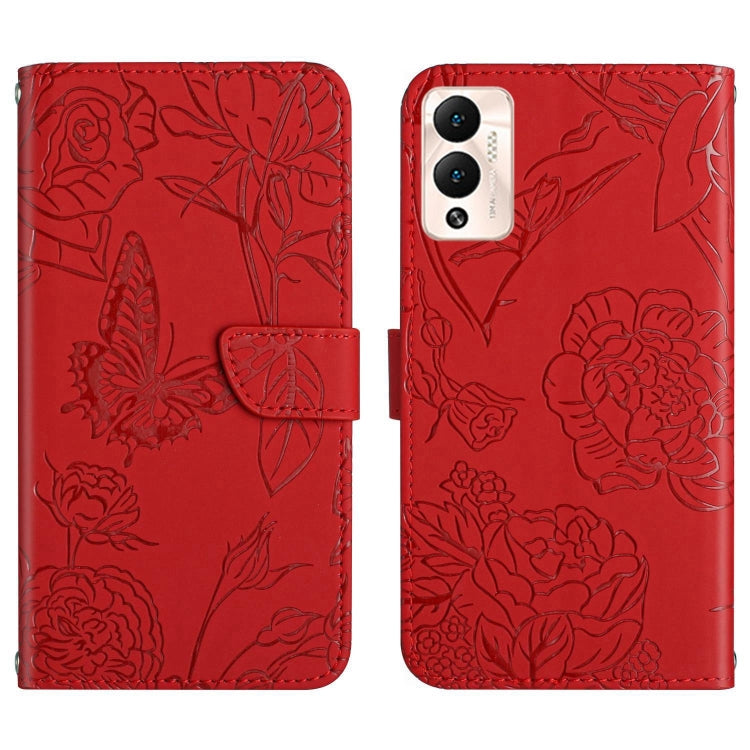 HT03 Skin Feel Butterfly Embossed Flip Leather Phone Case, For Infinix Hot 11s, For Infinix Hot 12, For Infinix Hot 12 Play, For Infinix Hot 12i