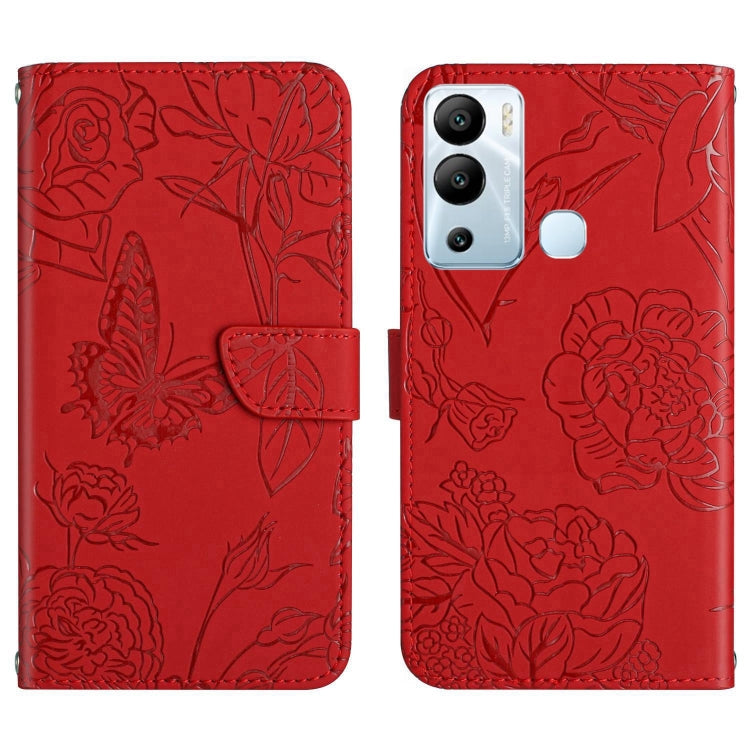 HT03 Skin Feel Butterfly Embossed Flip Leather Phone Case, For Infinix Hot 11s, For Infinix Hot 12, For Infinix Hot 12 Play, For Infinix Hot 12i