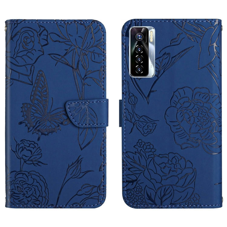 HT03 Skin Feel Butterfly Embossed Flip Leather Phone Case, For Tecno Camon 17 Pro, For Tecno Camon 17P, For Tecno Camon 18i, For Tecno Camon 18 P