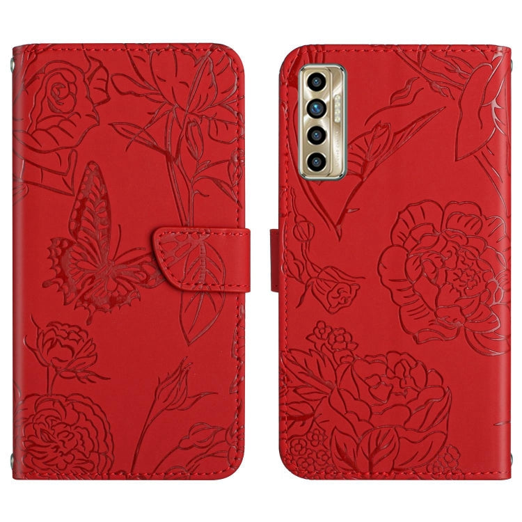 HT03 Skin Feel Butterfly Embossed Flip Leather Phone Case, For Tecno Camon 17 Pro, For Tecno Camon 17P, For Tecno Camon 18i, For Tecno Camon 18 P