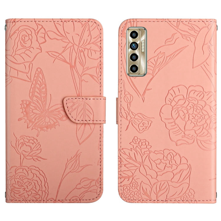 HT03 Skin Feel Butterfly Embossed Flip Leather Phone Case, For Tecno Camon 17 Pro, For Tecno Camon 17P, For Tecno Camon 18i, For Tecno Camon 18 P