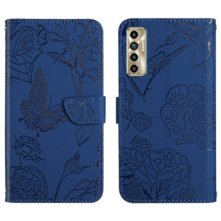 HT03 Skin Feel Butterfly Embossed Flip Leather Phone Case, For Tecno Camon 17 Pro, For Tecno Camon 17P, For Tecno Camon 18i, For Tecno Camon 18 P