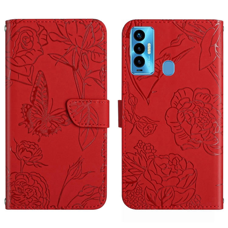 HT03 Skin Feel Butterfly Embossed Flip Leather Phone Case, For Tecno Camon 17 Pro, For Tecno Camon 17P, For Tecno Camon 18i, For Tecno Camon 18 P