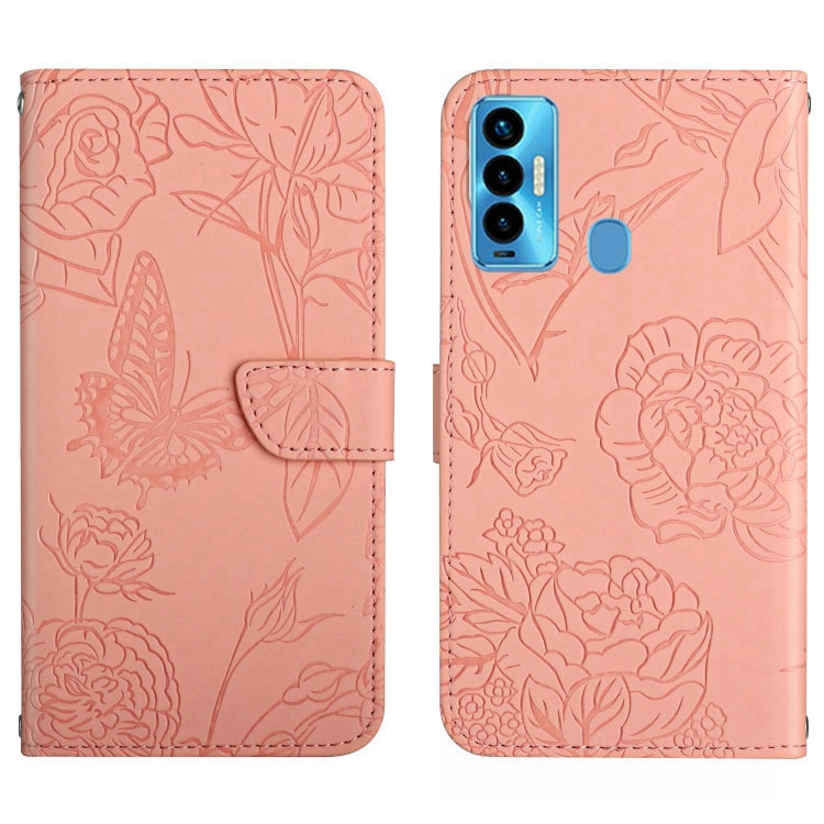 HT03 Skin Feel Butterfly Embossed Flip Leather Phone Case, For Tecno Camon 17 Pro, For Tecno Camon 17P, For Tecno Camon 18i, For Tecno Camon 18 P