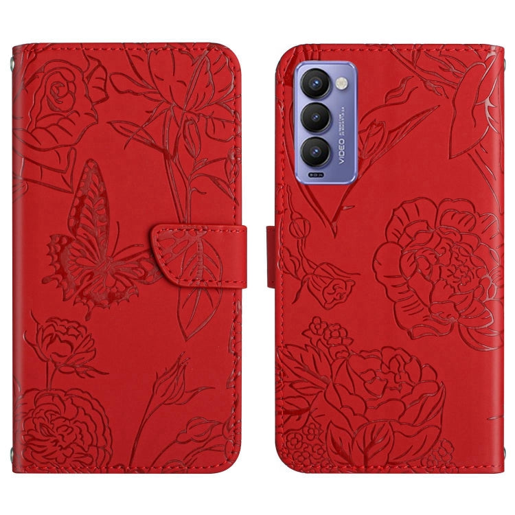 HT03 Skin Feel Butterfly Embossed Flip Leather Phone Case, For Tecno Camon 17 Pro, For Tecno Camon 17P, For Tecno Camon 18i, For Tecno Camon 18 P