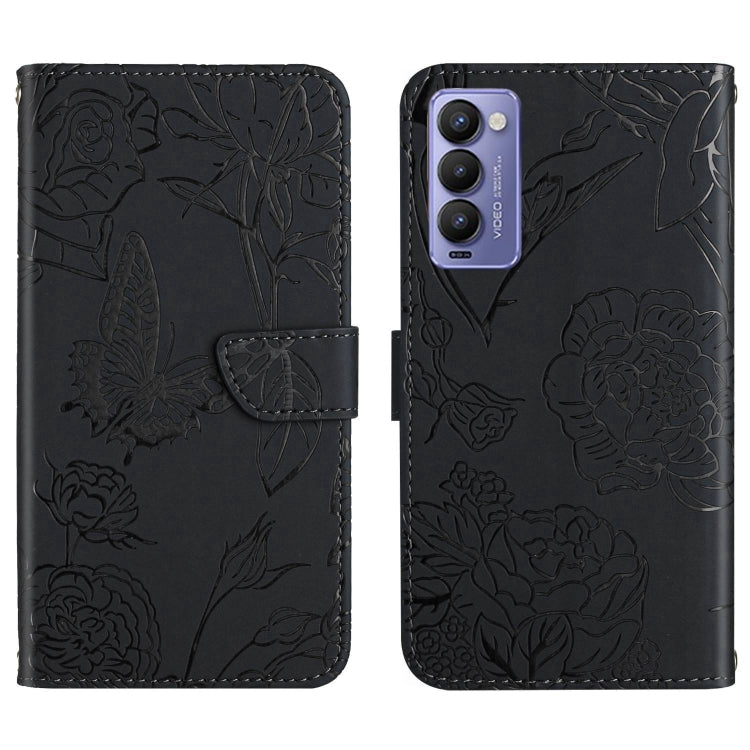 HT03 Skin Feel Butterfly Embossed Flip Leather Phone Case, For Tecno Camon 17 Pro, For Tecno Camon 17P, For Tecno Camon 18i, For Tecno Camon 18 P