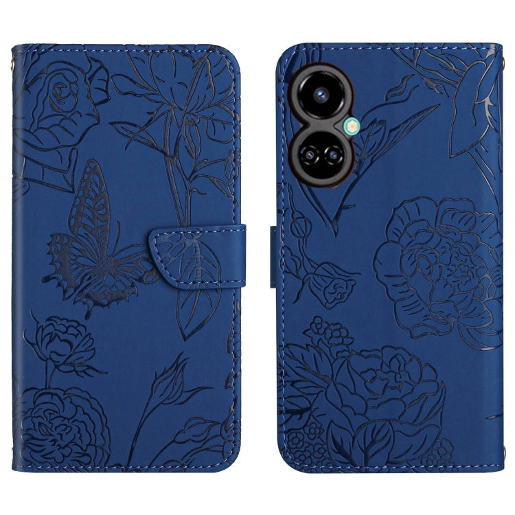 HT03 Skin Feel Butterfly Embossed Flip Leather Phone Case, For Tecno Camon 19 4G, For Tecno Camon 19 Pro 4G, For Tecno Pova 2, For Tecno Spark 8