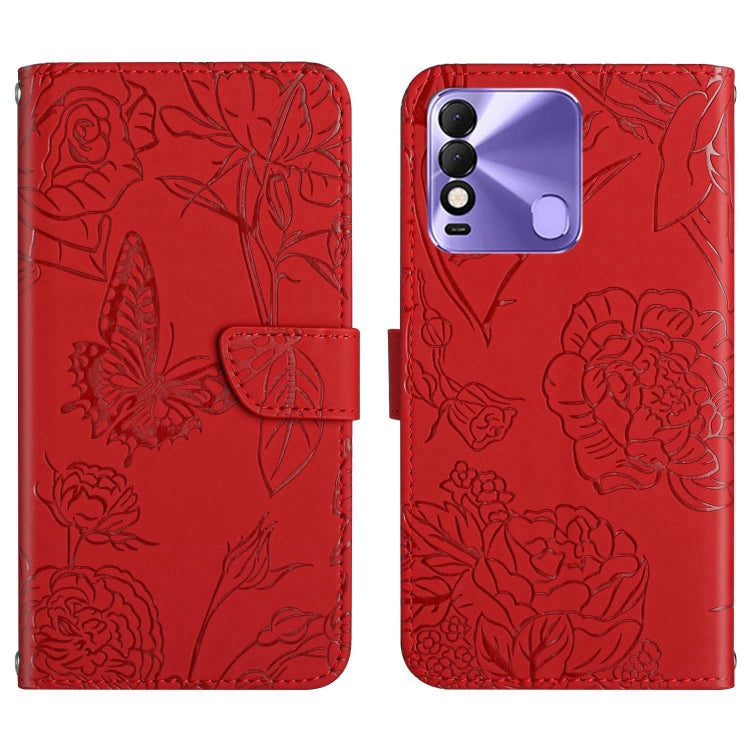 HT03 Skin Feel Butterfly Embossed Flip Leather Phone Case, For Tecno Camon 19 4G, For Tecno Camon 19 Pro 4G, For Tecno Pova 2, For Tecno Spark 8