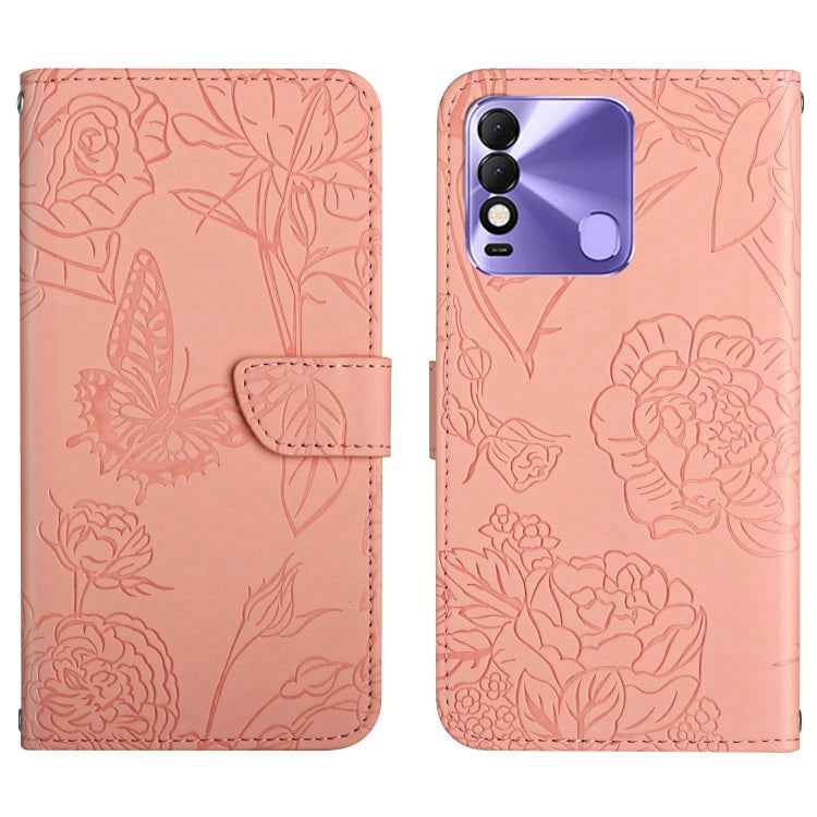 HT03 Skin Feel Butterfly Embossed Flip Leather Phone Case, For Tecno Camon 19 4G, For Tecno Camon 19 Pro 4G, For Tecno Pova 2, For Tecno Spark 8