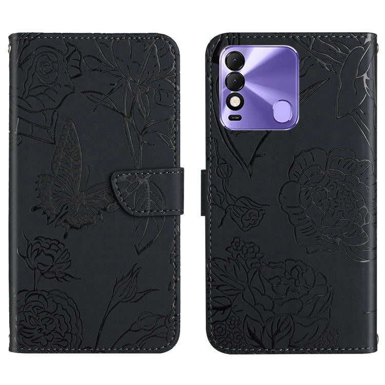 HT03 Skin Feel Butterfly Embossed Flip Leather Phone Case, For Tecno Camon 19 4G, For Tecno Camon 19 Pro 4G, For Tecno Pova 2, For Tecno Spark 8
