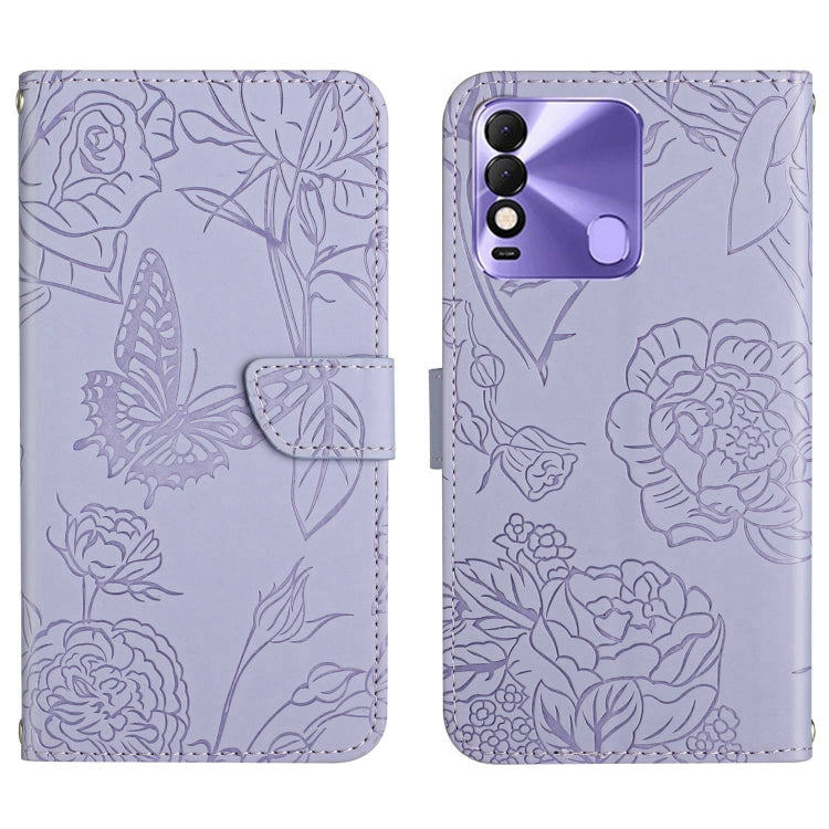HT03 Skin Feel Butterfly Embossed Flip Leather Phone Case, For Tecno Camon 19 4G, For Tecno Camon 19 Pro 4G, For Tecno Pova 2, For Tecno Spark 8