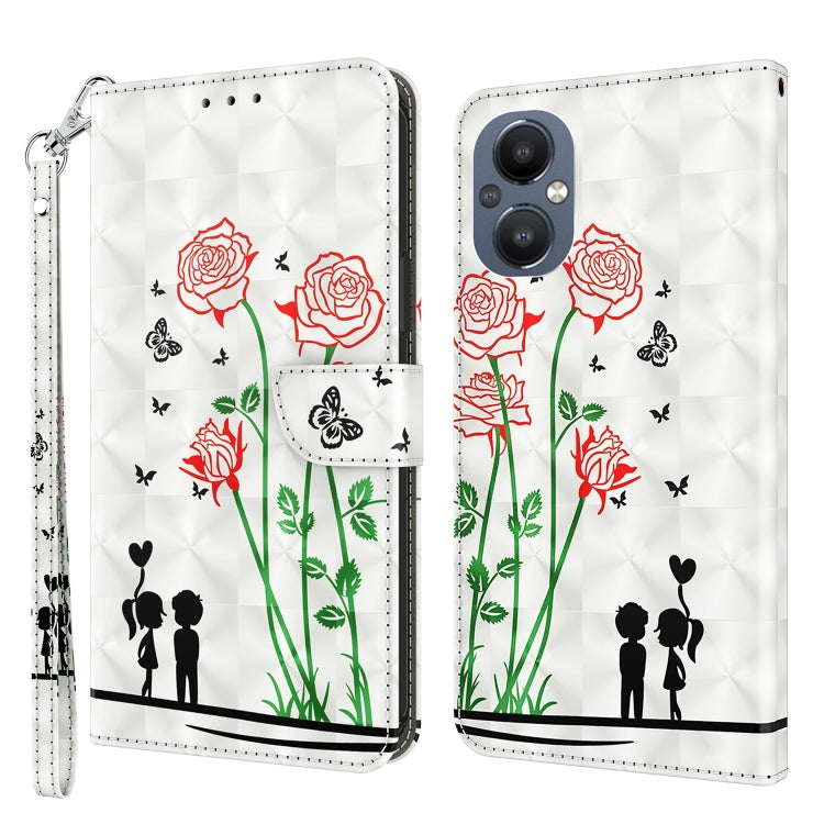 3D Painted Leather Phone Case, For OPPO A96 5G / Reno7 Z