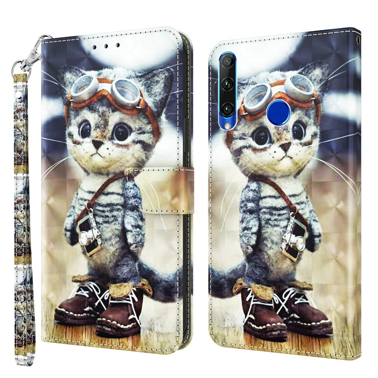 3D Painted Leather Phone Case, For Huawei P30 Lite / nova 4e, For Huawei Y6 2019 / Y6 Pro 2019, For Honor 20 Lite / 20i / 10i / 10 Lite