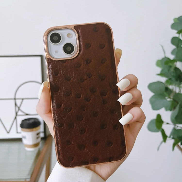 Genuine Leather Ostrich Texture Nano Case, For iPhone 14
