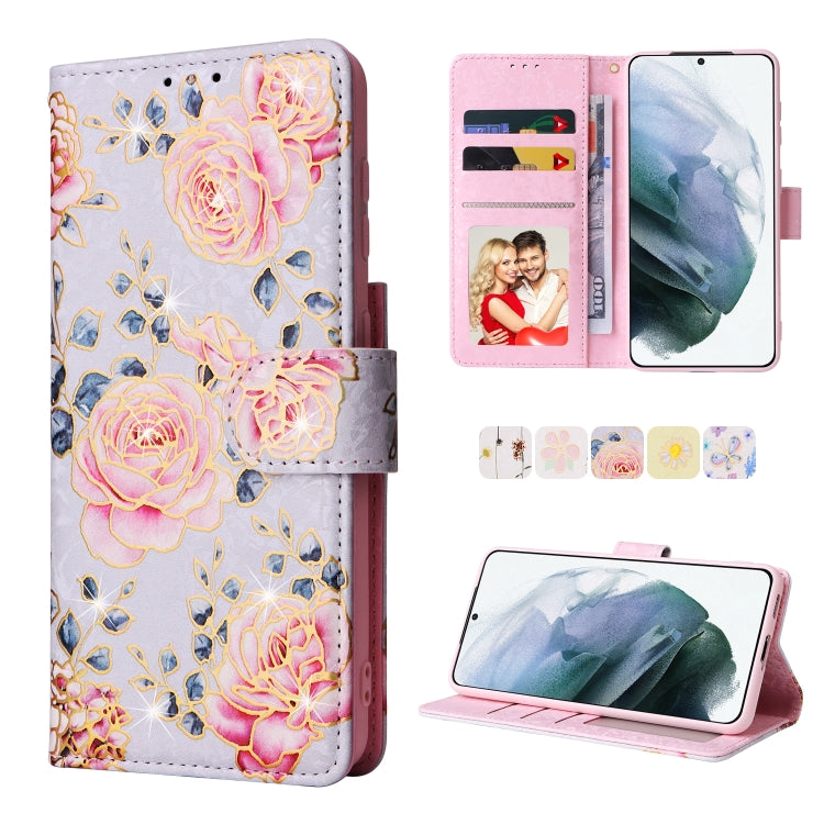 Bronzing Painting RFID Leather Case, For Samsung Galaxy S21 Plus, For Samsung Galaxy S21 FE 5G, For Samsung Galaxy S21 5G, For Samsung Galaxy S20 Ultra