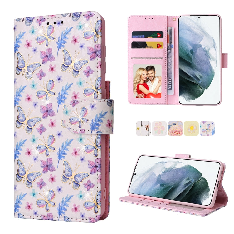 Bronzing Painting RFID Leather Case, For Samsung Galaxy S21 Plus, For Samsung Galaxy S21 FE 5G, For Samsung Galaxy S21 5G, For Samsung Galaxy S20 Ultra