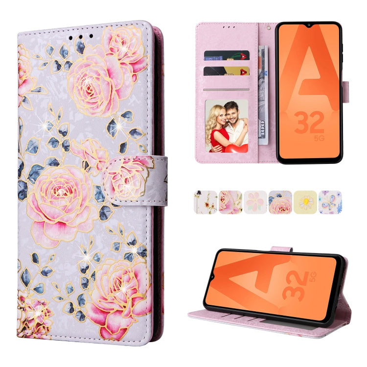 Bronzing Painting RFID Leather Case, For Samsung Galaxy A32 5G, For Samsung Galaxy A32 4G, For Samsung Galaxy A23 4G, For Samsung Galaxy A22 5G