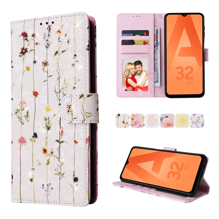 Bronzing Painting RFID Leather Case, For Samsung Galaxy A32 5G, For Samsung Galaxy A32 4G, For Samsung Galaxy A23 4G, For Samsung Galaxy A22 5G
