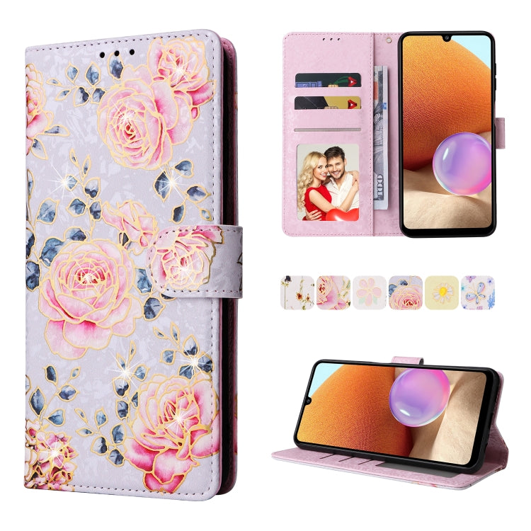 Bronzing Painting RFID Leather Case, For Samsung Galaxy A32 5G, For Samsung Galaxy A32 4G, For Samsung Galaxy A23 4G, For Samsung Galaxy A22 5G