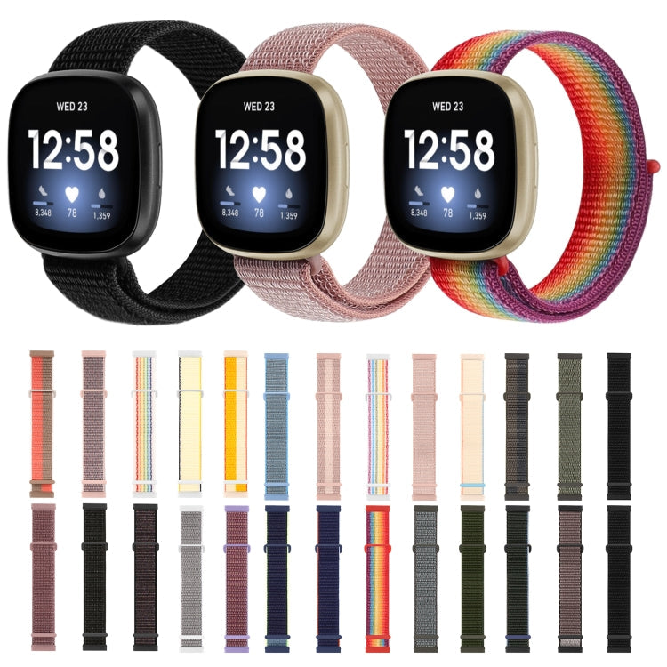 Nylon Rubber Buckle Watch Band, For Fitbit Versa 3