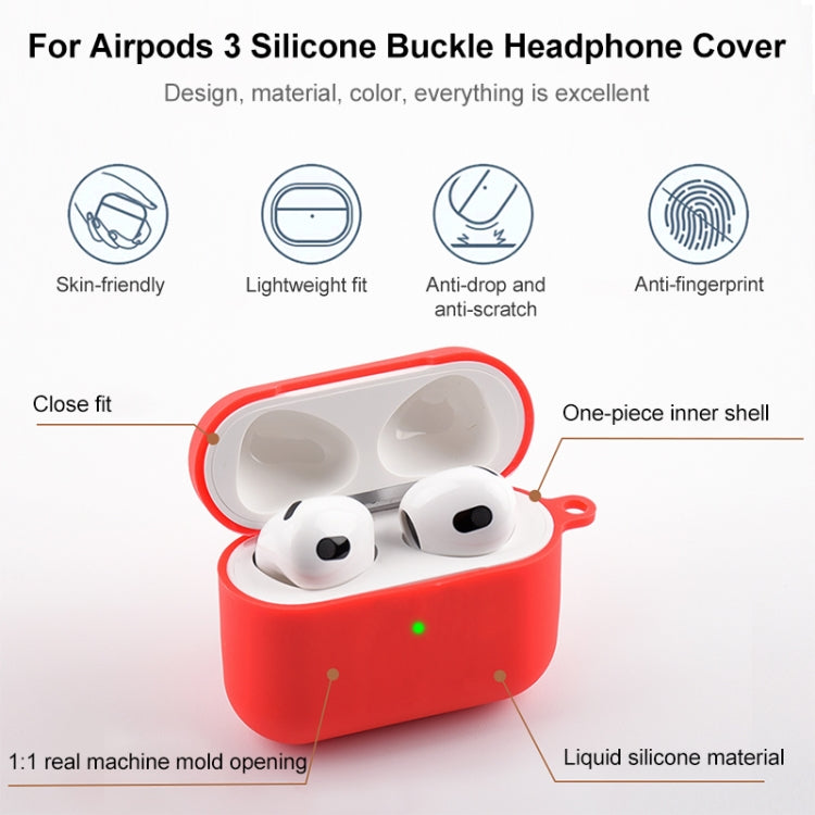 5 in 1 Silicone Earphone Protective Case + Earphone Bag + Earphones Buckle + Hook + Anti-lost Rope Set, For AirPods 3