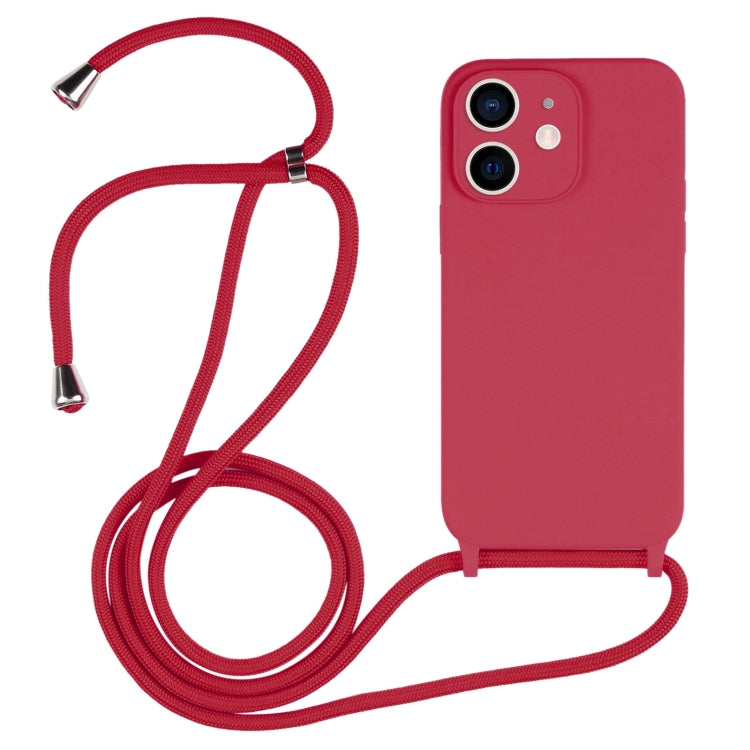 Crossbody Lanyard Liquid Silicone Case, For iPhone 12