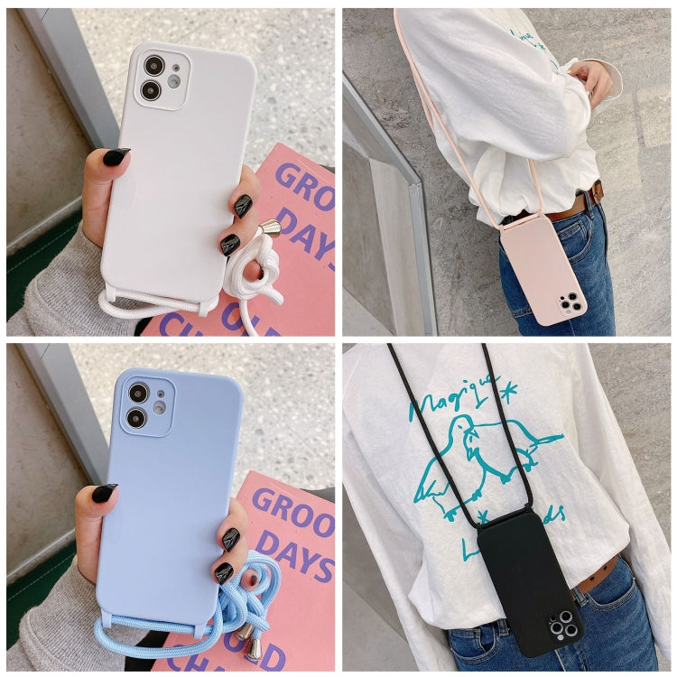 Crossbody Lanyard Liquid Silicone Case, For iPhone 12