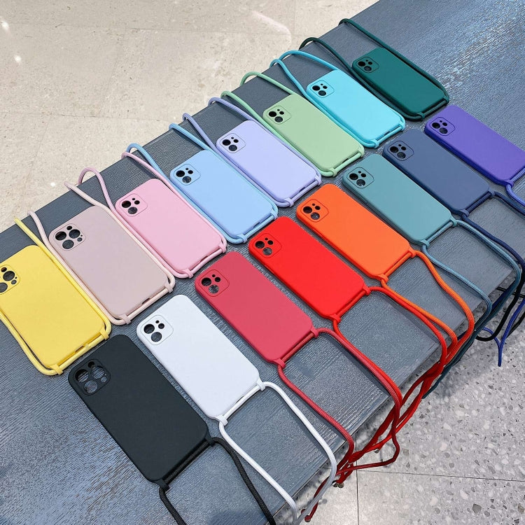 Crossbody Lanyard Liquid Silicone Case, For iPhone 12