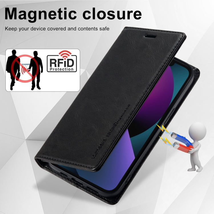 LC.IMEEKE RFID Anti-theft Leather Phone Case, For iPhone 13, For iPhone 13 Mini, For iPhone 14, For iPhone 14 Plus