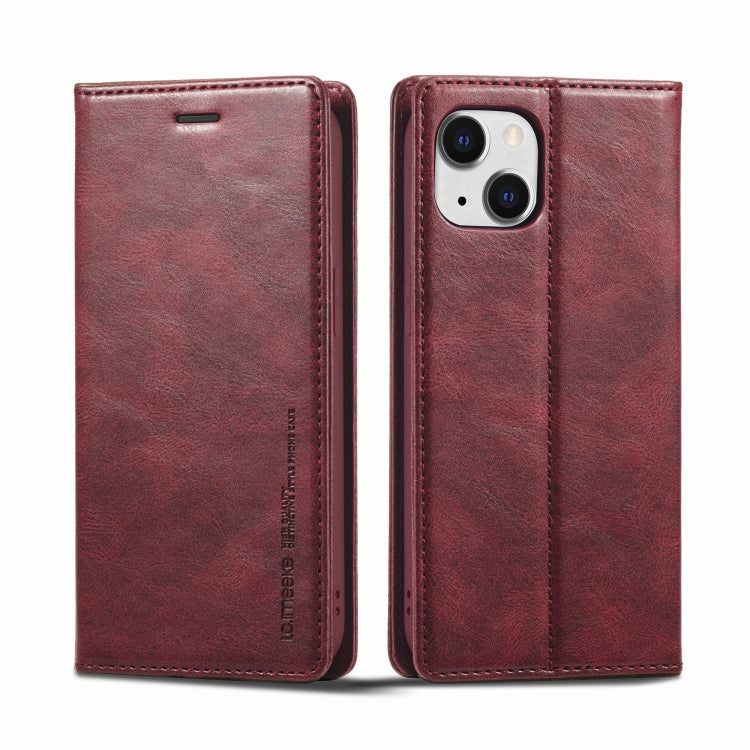 LC.IMEEKE RFID Anti-theft Leather Phone Case, For iPhone 13, For iPhone 13 Mini, For iPhone 14, For iPhone 14 Plus